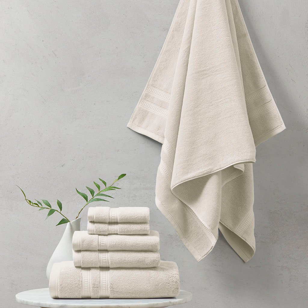 Picture of Beautyrest BR73-2436 Ivory 100 Percent Cotton Feather Soft Towel Set - 6 Piece