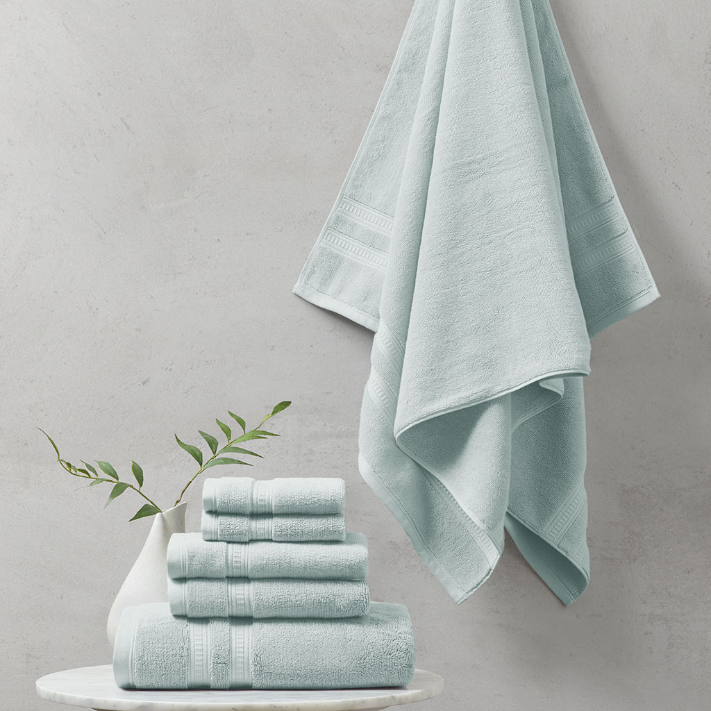 Picture of Beautyrest BR73-2437 Seafoam 100 Percent Cotton Feather Soft Towel Set - 6 Piece