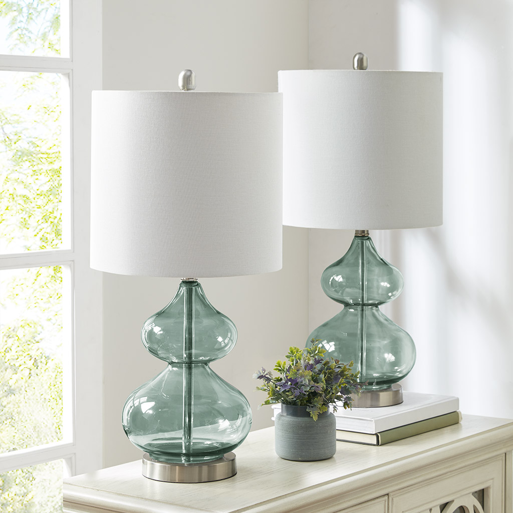 Blue Ellipse Table Lamp - Set of 2
