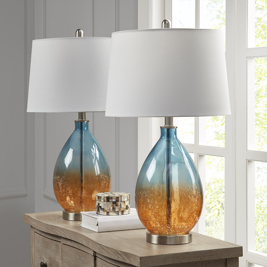 Blue Cortina Table Lamp - Set of 2