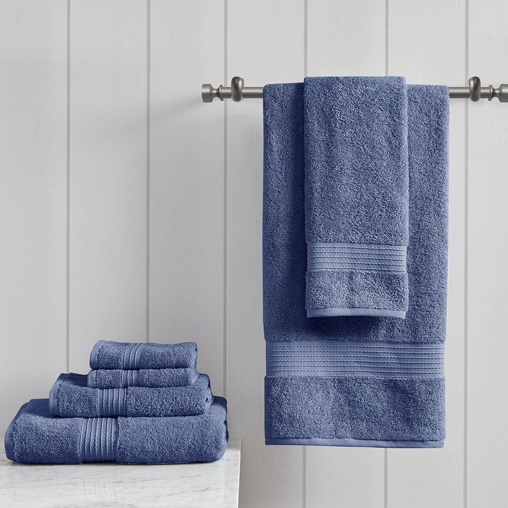 100 Percent Cotton 6 Piece Towel Set, Navyd