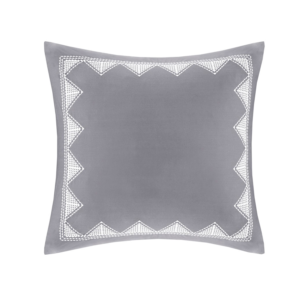 Picture of INK Plus IVY II11-1187 100 Percent Cotton Embroidered Euro Sham, Gray - 26 x 26 in.