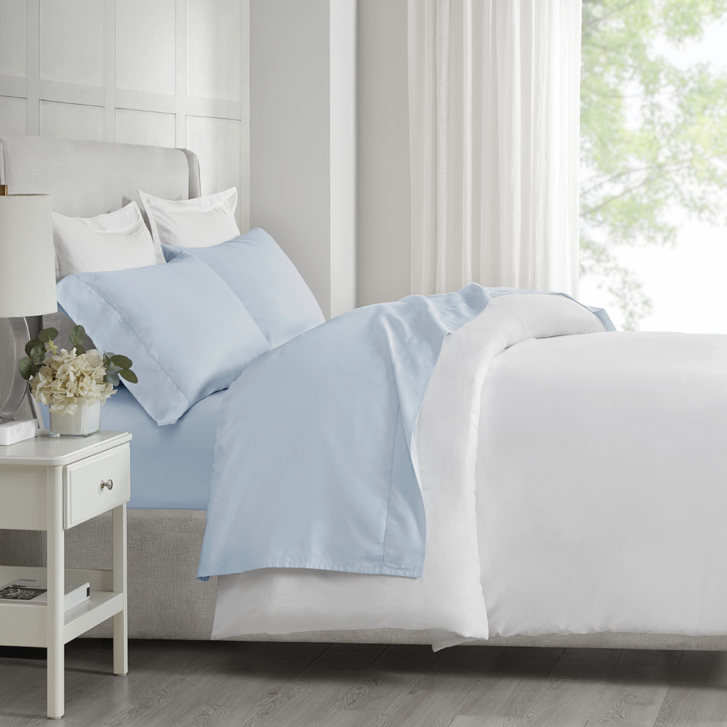 MP20-8230 108 x 102 x 0.13 in. 500 Thread Count Egyptian Cotton Deep Pocket Sheet Set, Blue - King Size