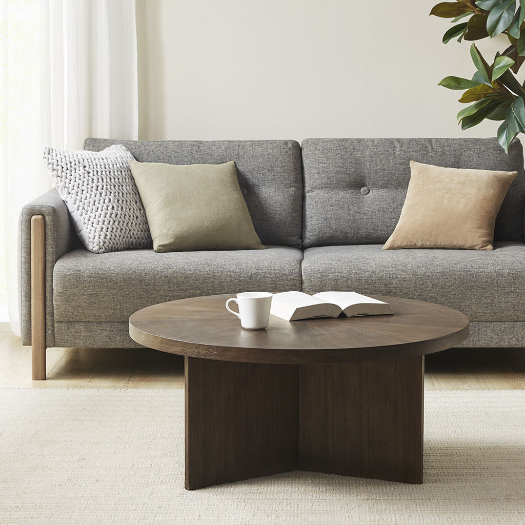 MT120-0150 36 x 36 x 16.5 in. Sadie Round Coffee Table, Brown