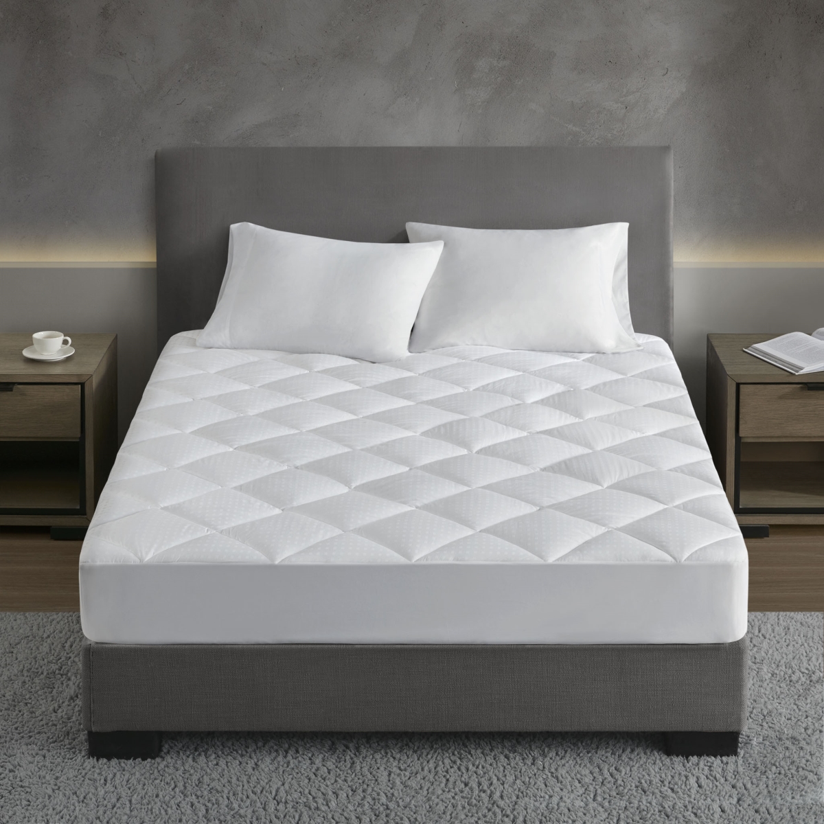 Picture of Croscill CC16-0020 78 x 80 x 0.8 in. Signature Dobby Cotton Waterproof Mattress Pad&#44; White - King Size