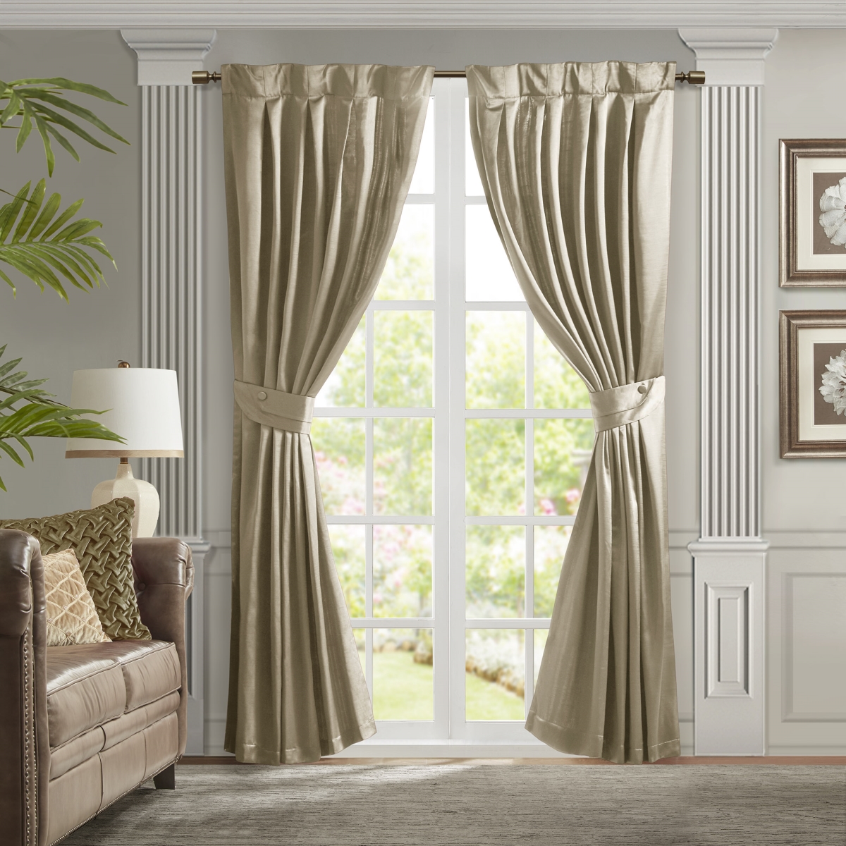 CCL40-0045 52 x 96 x 0.13 in. Avignon Pleat Curtain Panel with Tieback Single, Champagne