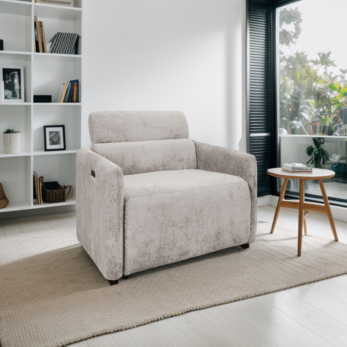 CH103-0042 42 x 36 x 37 in. Ava Power Modern Recliner, Light Grey