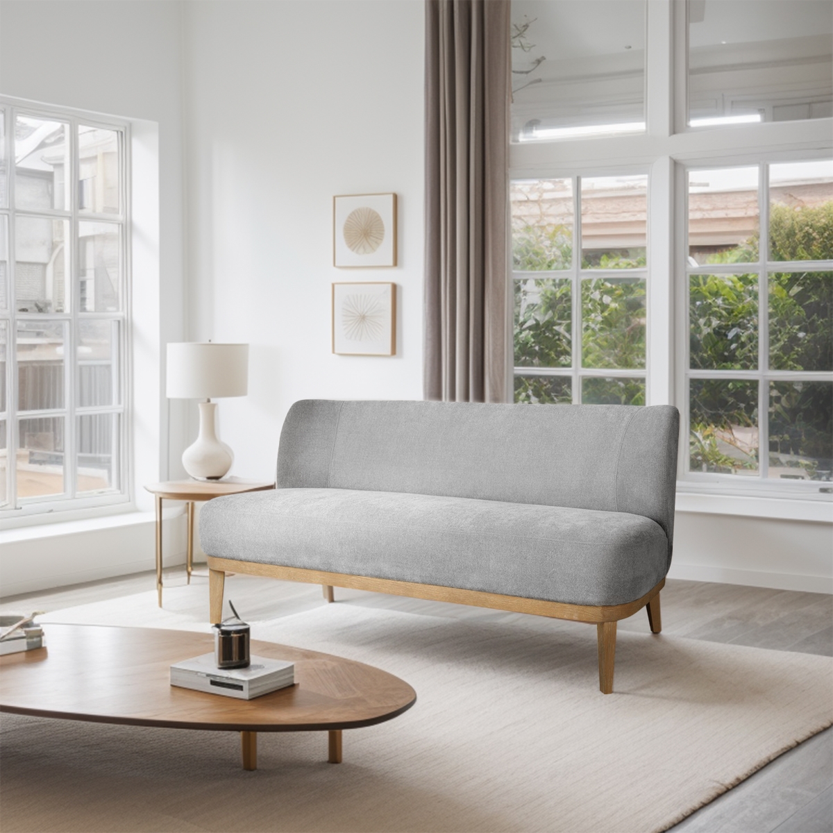CH106-0059 72 x 33 x 32 in. Laguna Kitchen Sofa, Light Grey