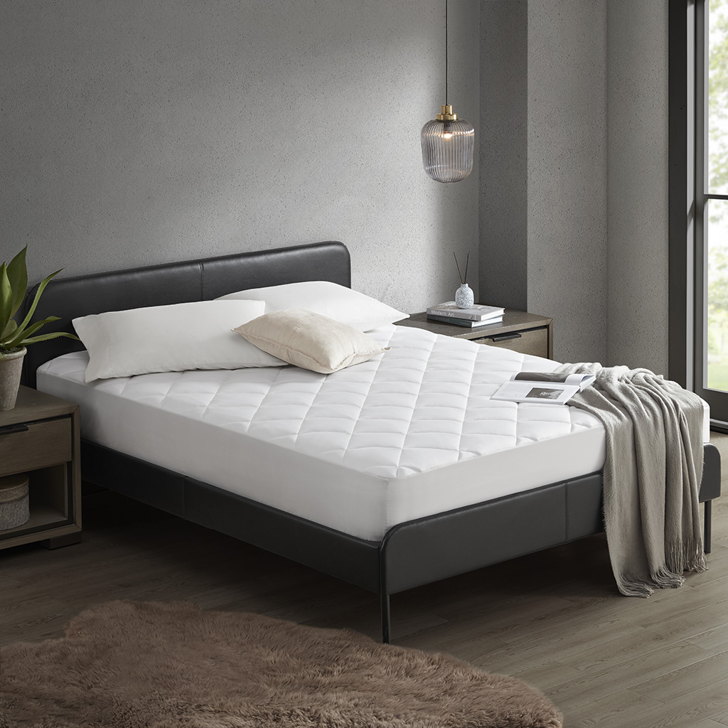 54 x 75 x 0.8 in. Cooling Touch Overfilled Deep Pocket Mattress Pad, White - Full Size
