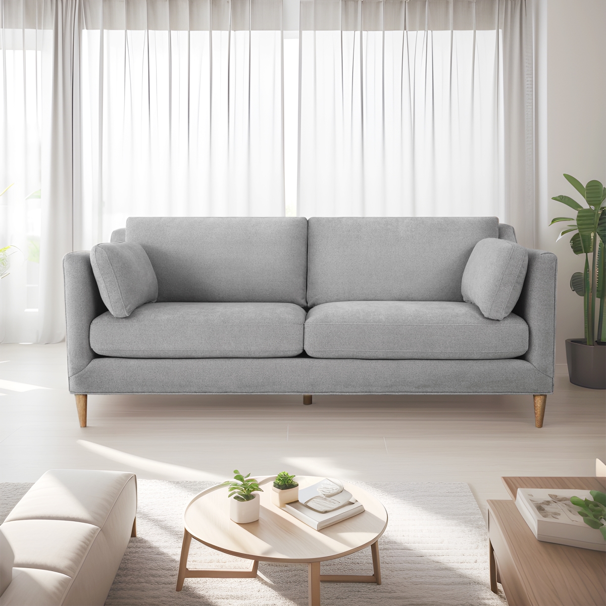 CH106-1000 78 x 34 x 33 in. Gabriella Dining Bench Sofa, Beige