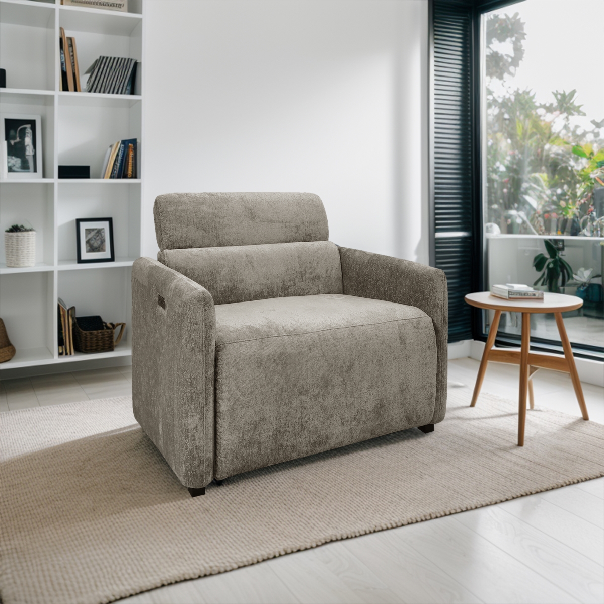 CH103-0001 42 x 36 x 37 in. Ava Power Modern Recliner, Beige