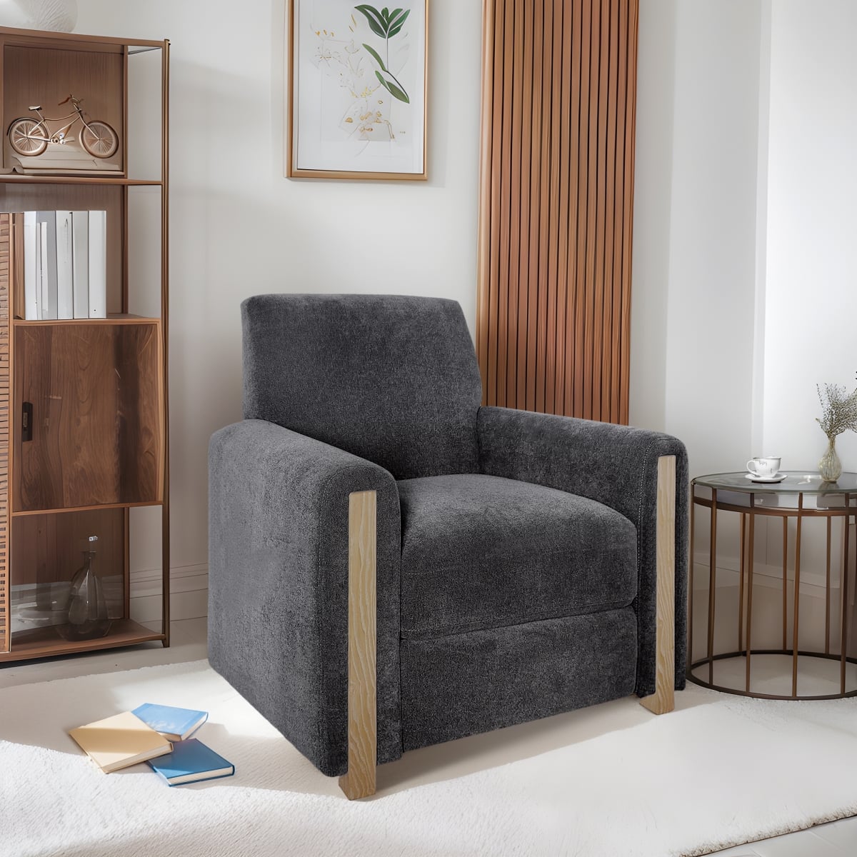 CH103-0005 36.25 x 36 x 39.5 in. Scarlett Recliner, Grey