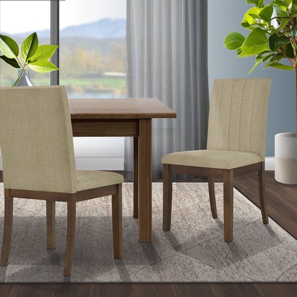 Picture of 510 Design 5DS108-0034 Everly Upholstered Channel-Back Dining Chair&#44; Taupe - Set of 2