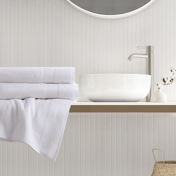 AM73-0226 Premium Turkish Cotton 500GSM Plush Towel Set, White - Extra Large - 2 Piece