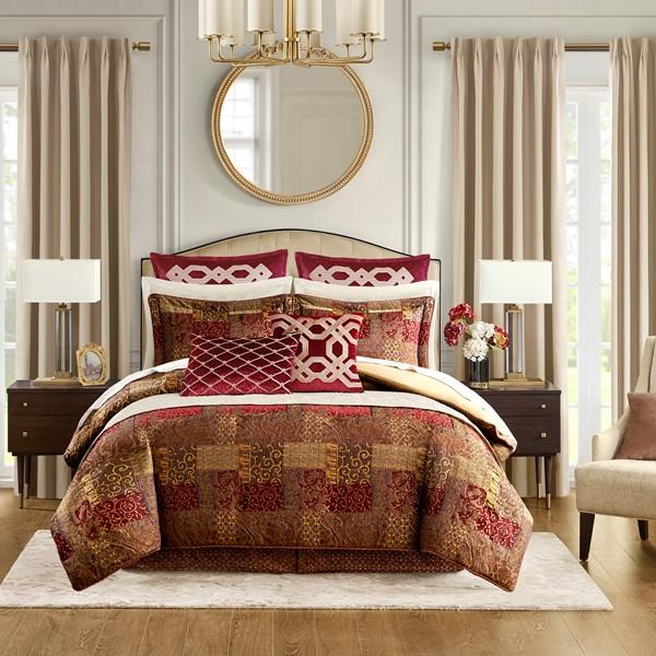 CCL10-0071 Galleria Comforter Set, Navy - Queen Size