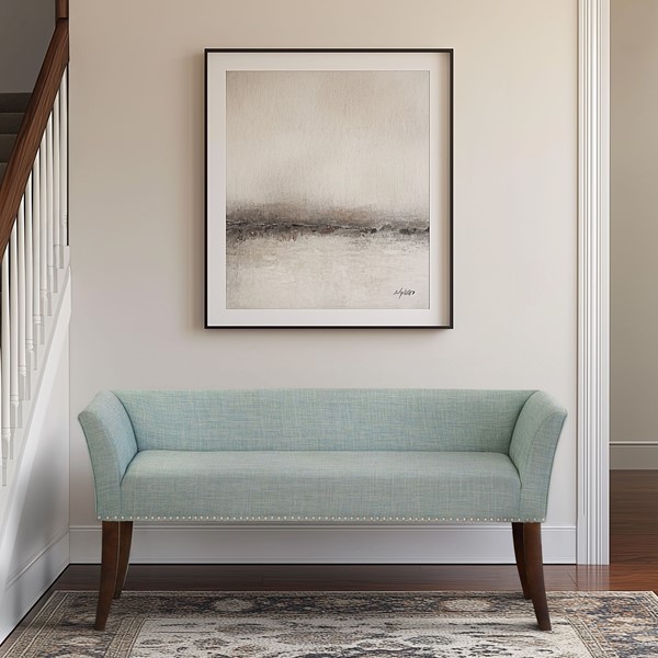 Picture of Madison Park MP105-1270 Welburn Upholstered Bench&#44; Light Blue - 49.5 in.