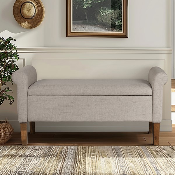 Picture of 510 Design 5DS105-0052 Aubrey Upholstered Storage Bench&#44; Cream