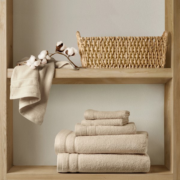 Picture of Comfort Spaces AM73-0247 400GSM Essential Bundle Quick Dry 100 Percent Cotton Towel Set&#44; Beige - 6 Piece