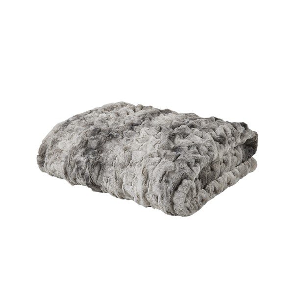 Picture of Regency Heights MCH50-5675 Ruched Faux Fur Throw&#44; Gray - 50 x 60 in.