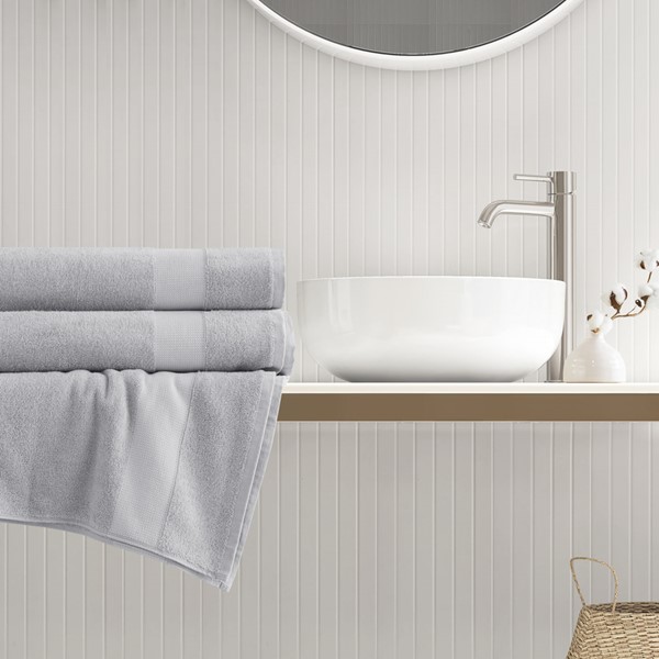 AM73-0232 Premium Turkish Cotton 500GSM Plush Towel Set, Light Gray - Extra Large - 2 Piece