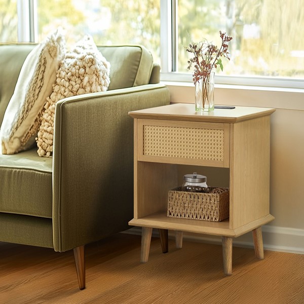 Picture of 510 Design FUR120-0057 Teagan End Table&#44; Natural - 18 x 15.25 x 23.75 in.