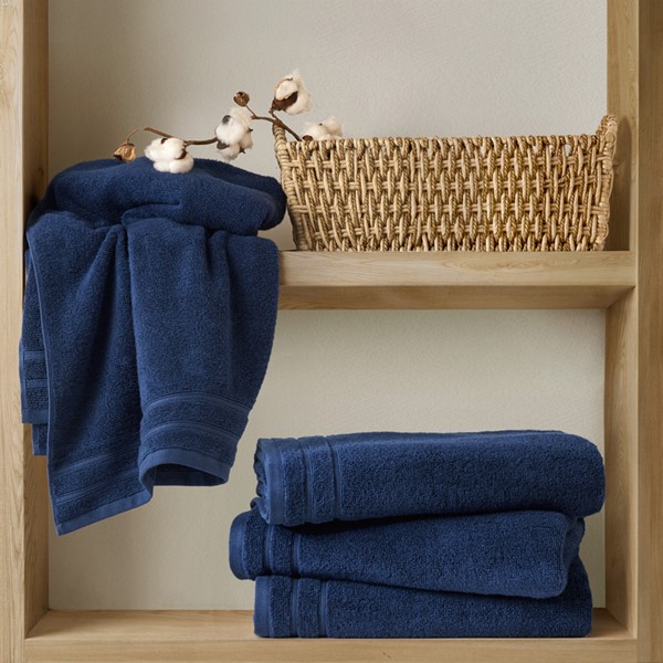 Picture of Comfort Spaces AM73-0253 400GSM Essential Bundle Quick Dry 100 Percent Cotton Towel Set&#44; Indigo
