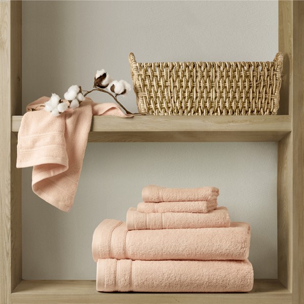 Picture of Comfort Spaces AM73-0261 400GSM Essential Bundle Quick Dry 100 Percent Cotton Towel Set&#44; Blush - 6 Piece