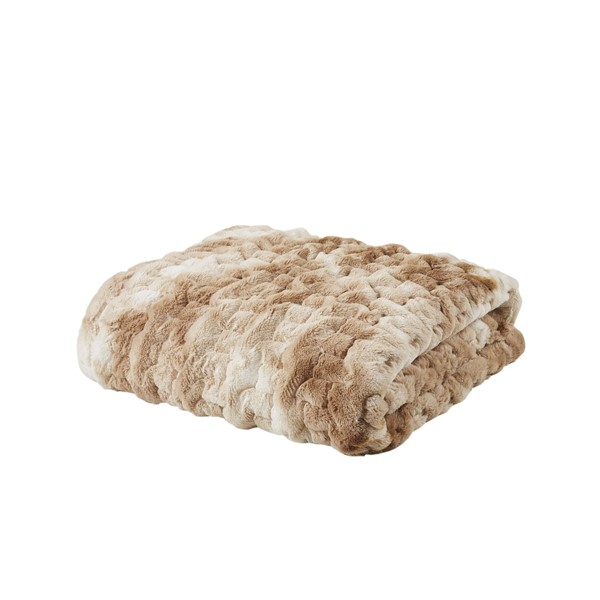 Picture of Regency Heights MCH50-5676 Ruched Faux Fur Throw&#44; Tan - 50 x 60 in.
