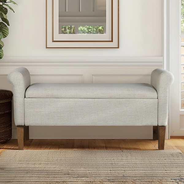 Picture of 510 Design 5DS105-0050 Aubrey Upholstered Storage Bench&#44; Natural