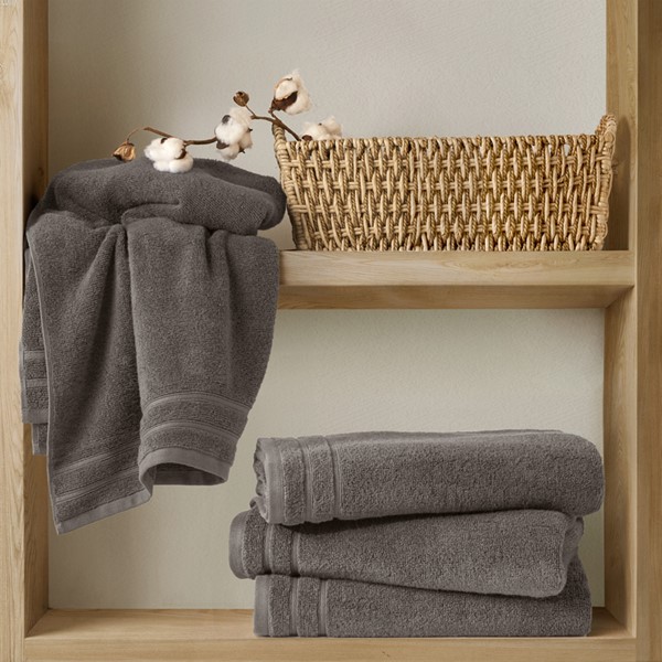 Picture of Comfort Spaces AM73-0257 400GSM Essential Bundle Quick Dry 100 Percent Cotton Towel Set&#44; Gray