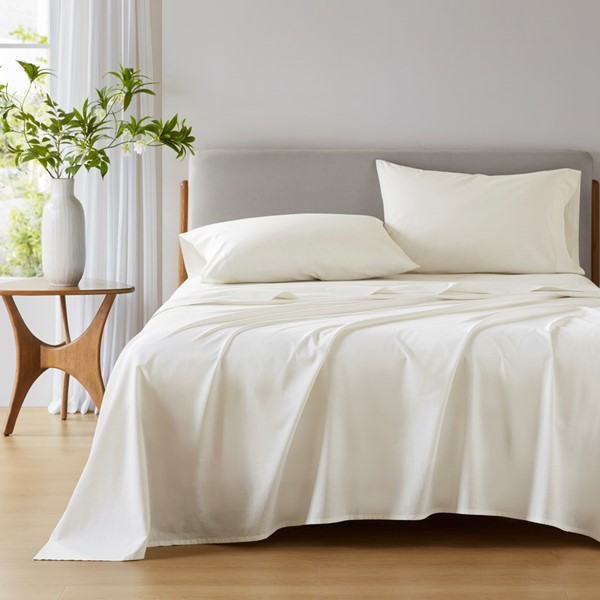 AM20-0359 Cotton 144TC 100 Percent Cotton Solid Sheet Set, Ivory - King Size