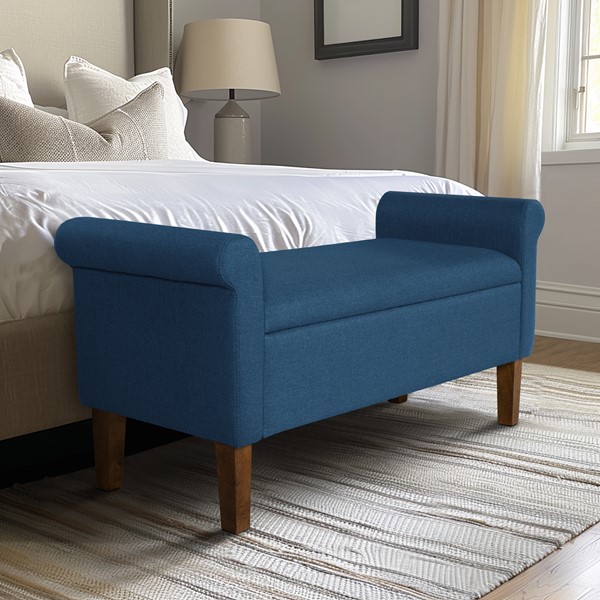 Picture of 510 Design 5DS105-0051 Aubrey Upholstered Storage Bench&#44; Blue