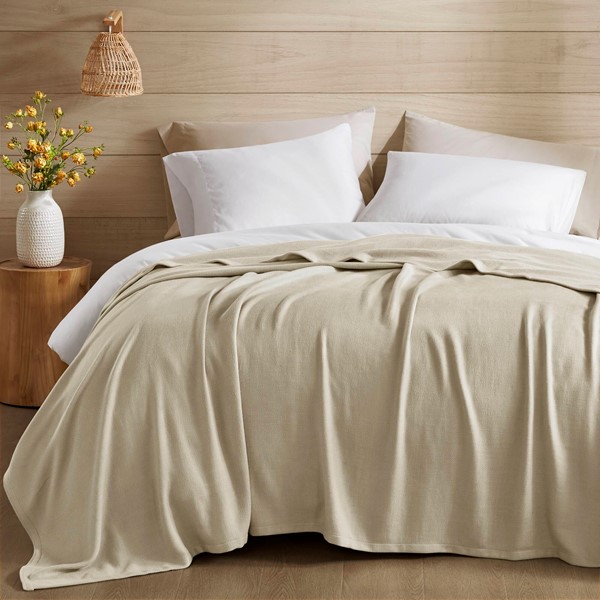 Picture of Madison Park AM51-0522 Bamboo Cotton Rayon Blanket&#44; Khaki - King Size