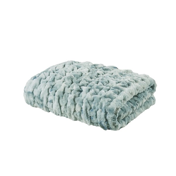Picture of Regency Heights MCH50-5678 Ruched Faux Fur Throw&#44; Blue - 50 x 60 in.