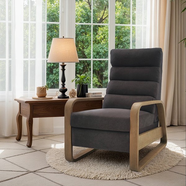 Picture of Chapel Hill CH103-0074 Jordan Wood Framed Push Back Recliner&#44; Gray