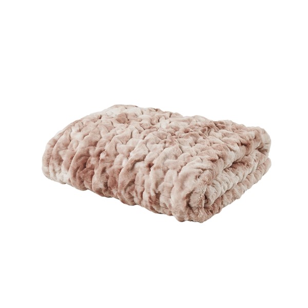 Picture of Regency Heights MCH50-5677 Ruched Faux Fur Throw&#44; Pink - 50 x 60 in.