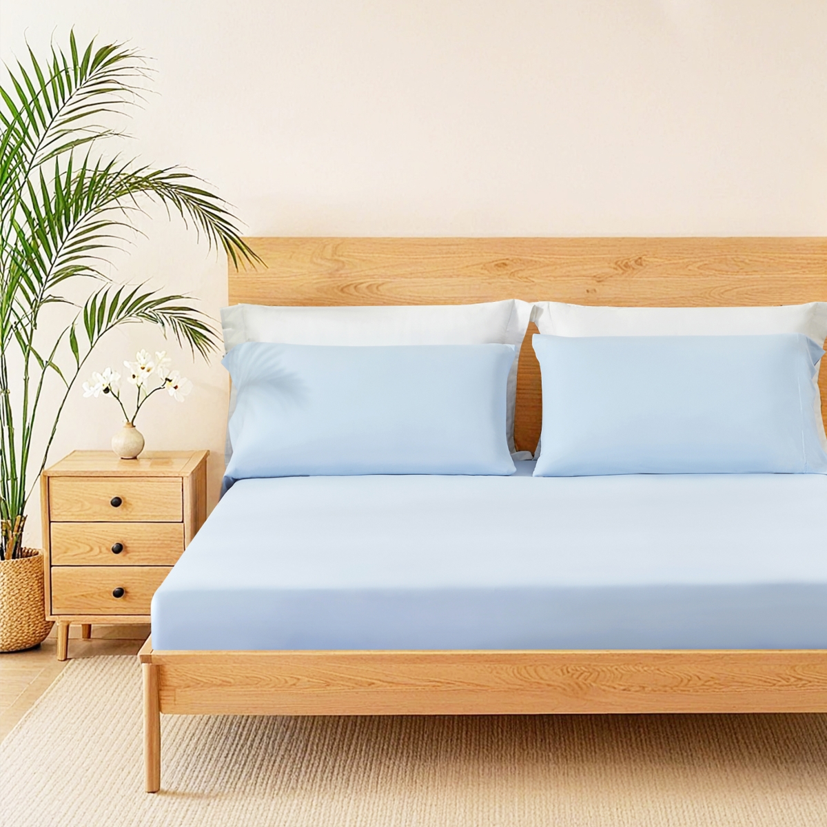 OLX10-0027 Cooling Sheet Set, Ice Blue - King Size - 3 Piece