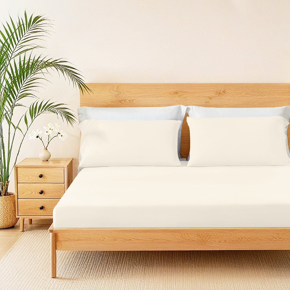 OLX10-0019 Cooling Sheet Set, Ivory - Twin Size - 3 Piece