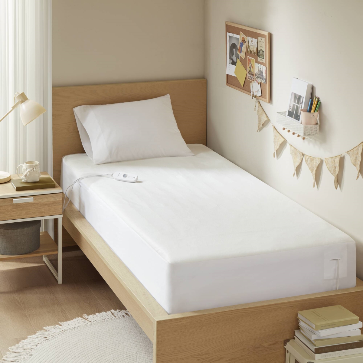 BR55-5284 Heated Mattress Pad, White - Twin Extra Large