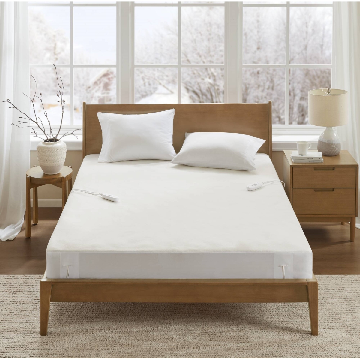 BR55-5288 Heated Mattress Pad, White - California King