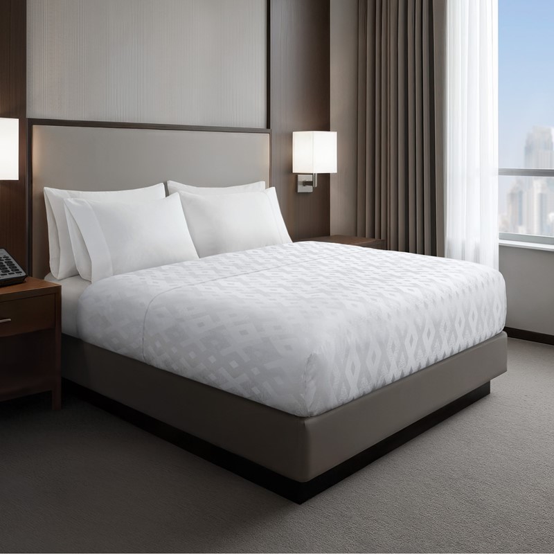 NH13-0109 Jacquard Essential Nova Coverlet - Full & Queen Size - White