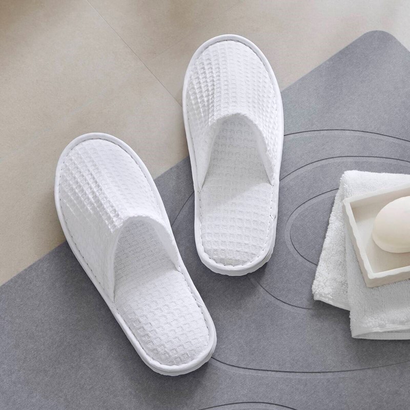 NH05-0005 Waffle Premium Slippers - One Size - White