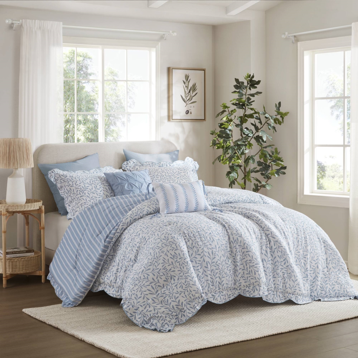 Madison Park Eamon Print 5-pc. Midweight Down Alternative Comforter Set, One Size, Blue