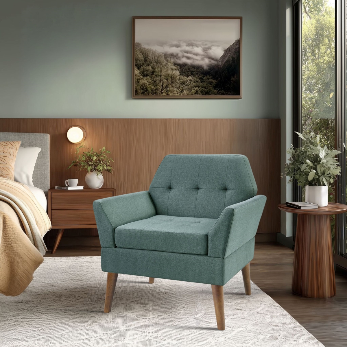5DS100-0065  tin Mid-Century Modern Lounge Chair, Blue - One Size