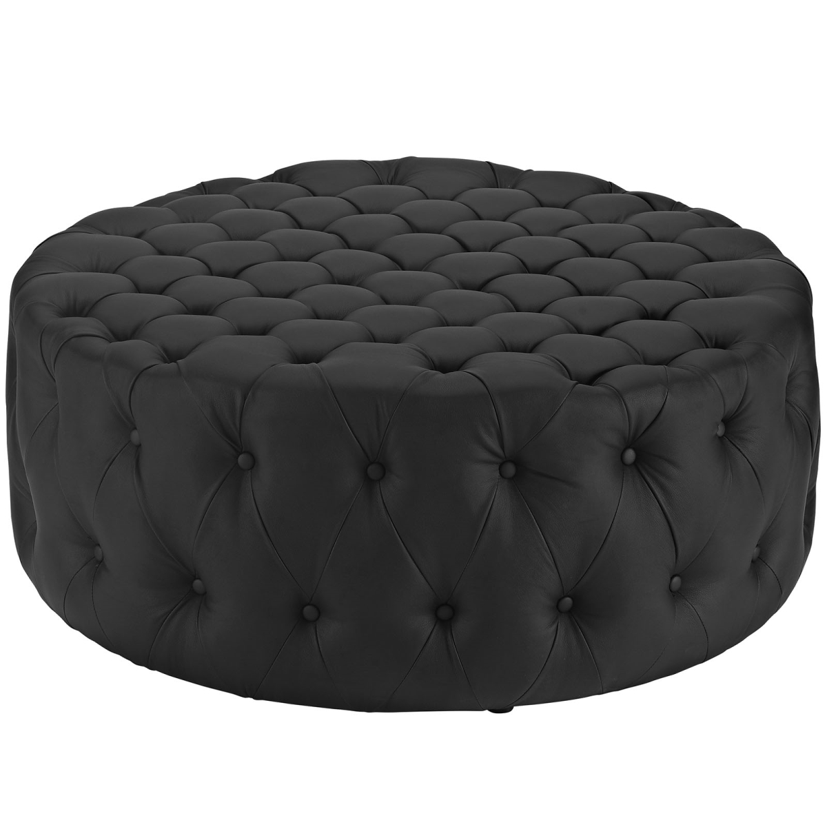 Modway  Amour Upholstered Vinyl Ottoman - Black