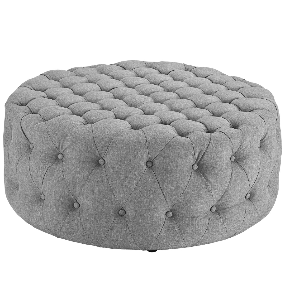 Modway  Amour Upholstered Fabric Ottoman - Light Gray
