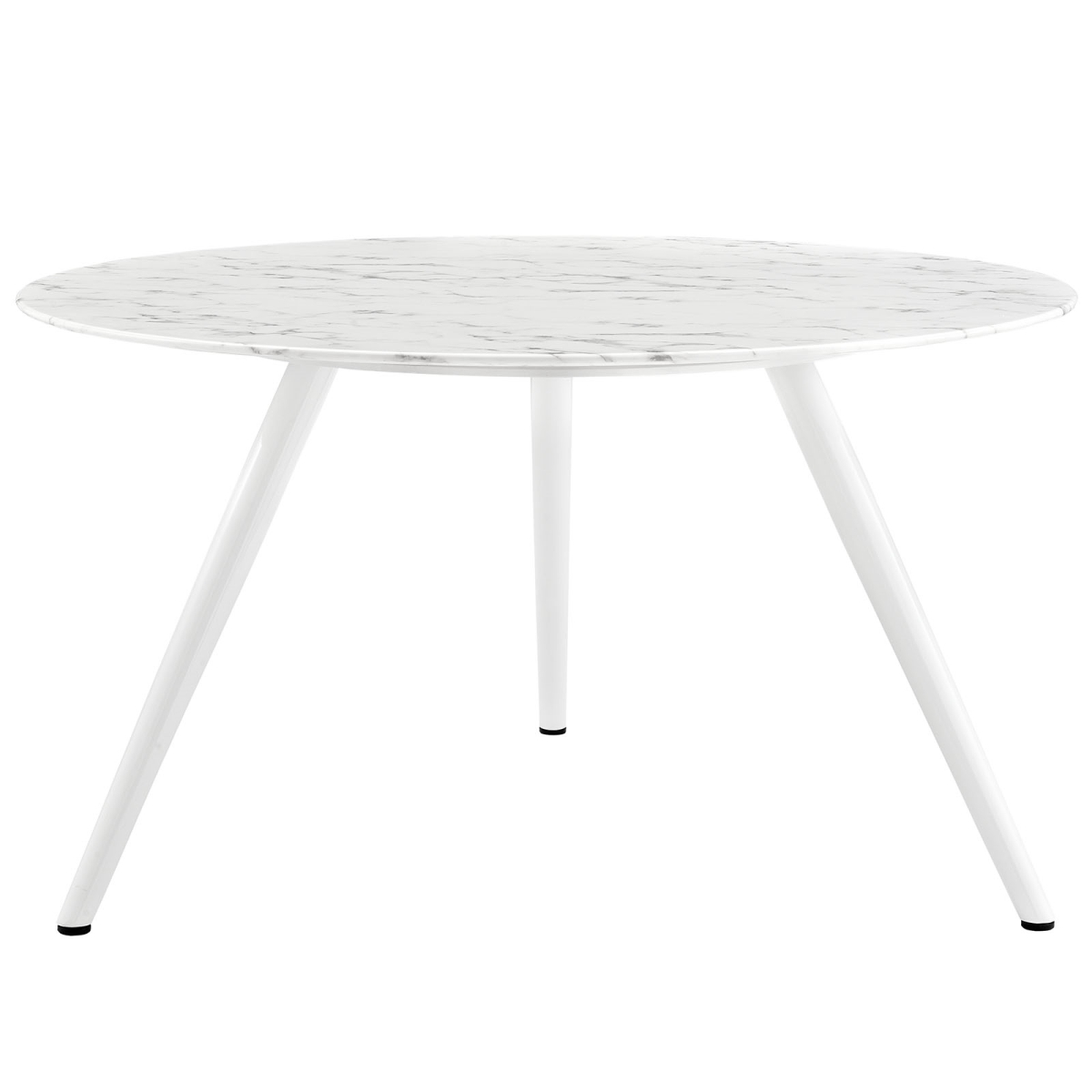 Modway EEI-2526-WHI 54 in. Lippa Round Artificial Marble Dining Table with Tripod Base, White