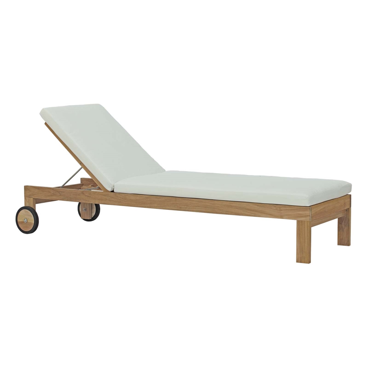Modway  Upland Outdoor Patio Teak Chaise, Natural & White