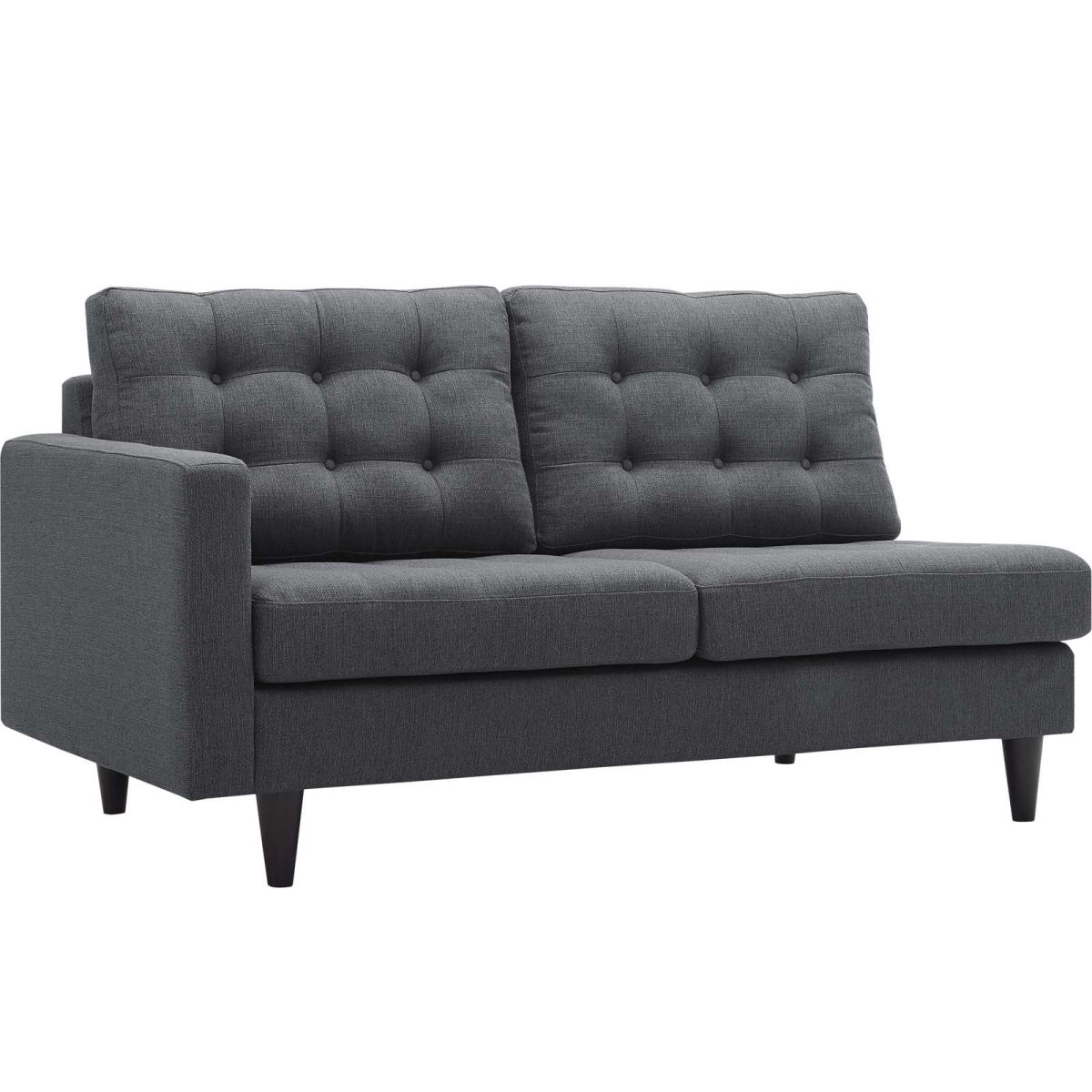 Modway EEI-2589-DOR 34 H x 34 W x 64.5 L in. Empress Left-Facing Upholstered Fabric Loveseat, Gray