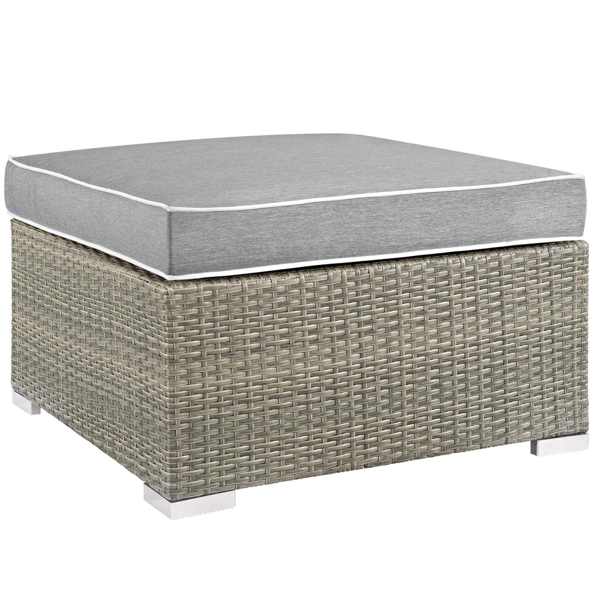 Picture of Modway Furniture EEI-2962-LGR-GRY 15.5 x 31.5 x 31.5 in. Repose Outdoor Patio Upholstered Fabric Ottoman - Light Gray & Gray